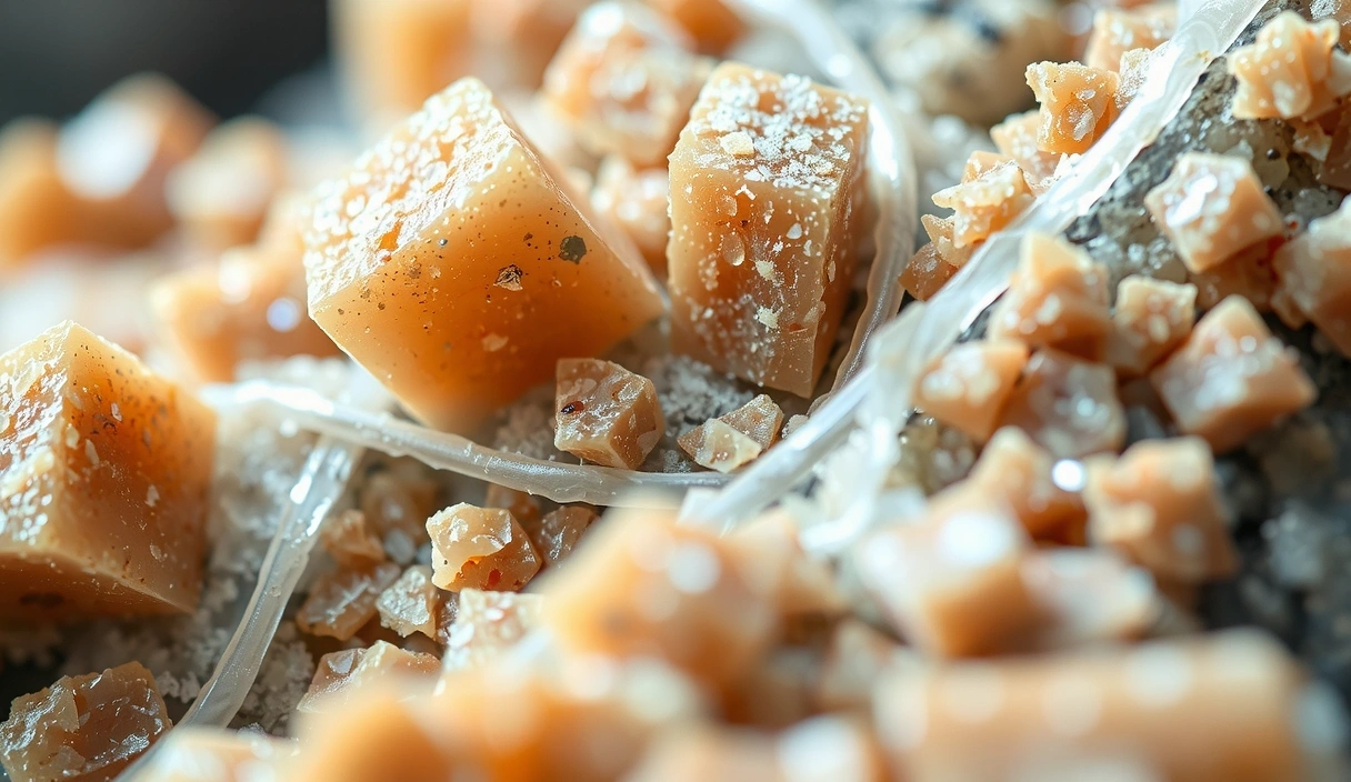 Imagine macro cu cristale minerale sau elemente naturale (roci, pământ) care evocă esența și importanța mineralelor